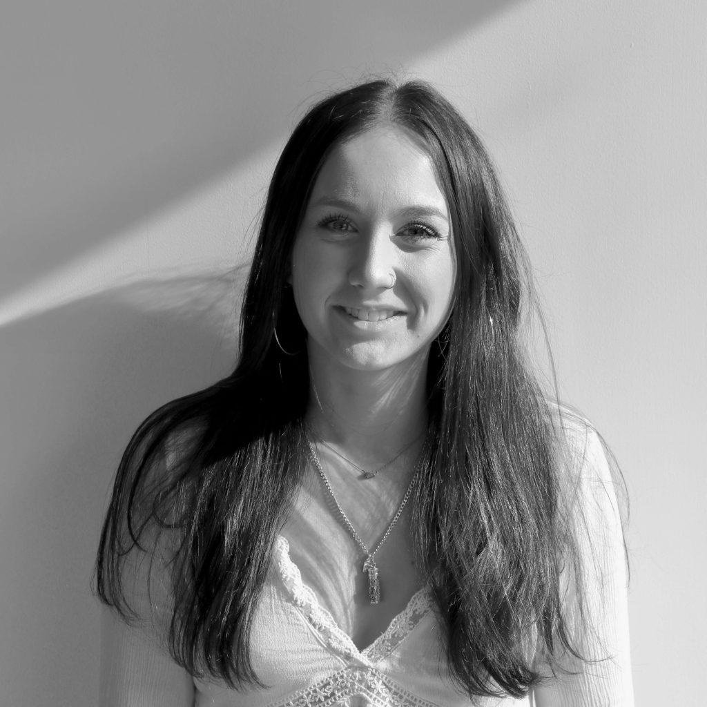 Black and white image of Abbie Ashford